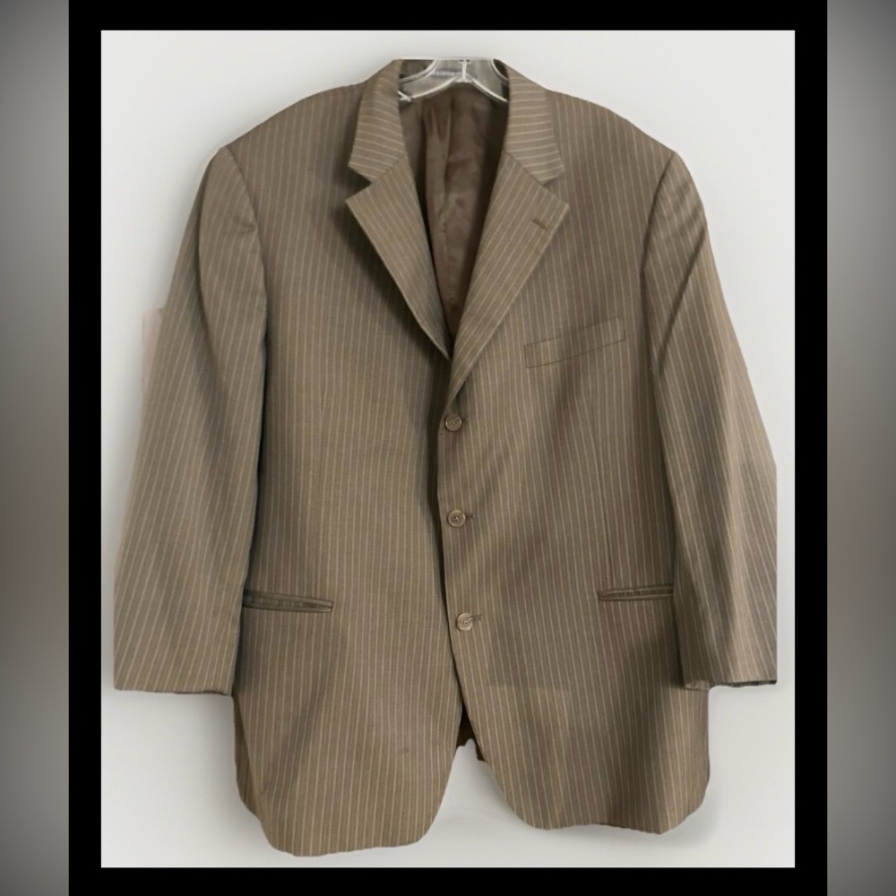 Vintage men’s Blazer Andrew Fezza jacket 48R Worsted Wool Striped Sports Coat